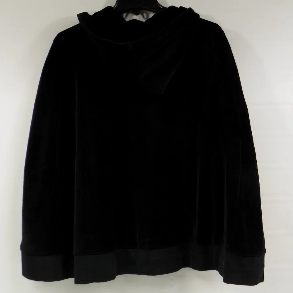 Juicy Couture Black Label Black Velour Hooded Poncho Size Small NWT - Picture 9 of 12